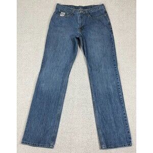 Cinch Jeans Men's 36x38 (36x37) White Label Relaxed Straight Blue Denim Western